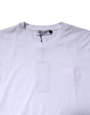 Dolce & Gabbana Weißes Baumwoll-T-Shirt mit Rundhalsausschnitt für Männer