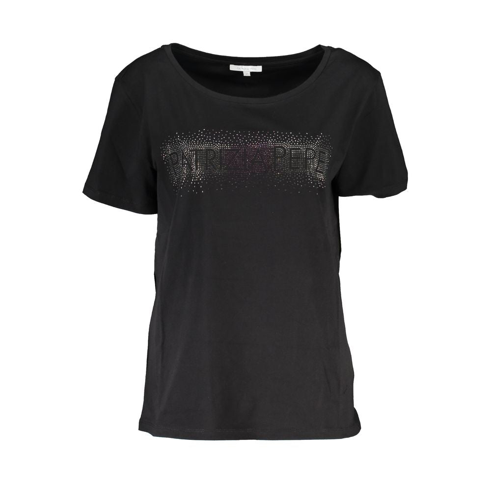 Patrizia Pepe Schwarzes Baumwoll-T-Shirt für Damen