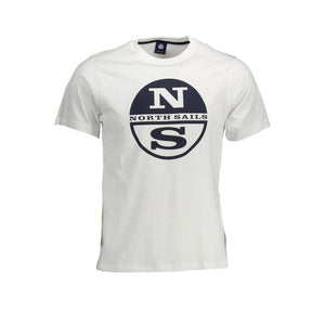 North Sails Bianco Baumwoll-T-Shirt für Herren