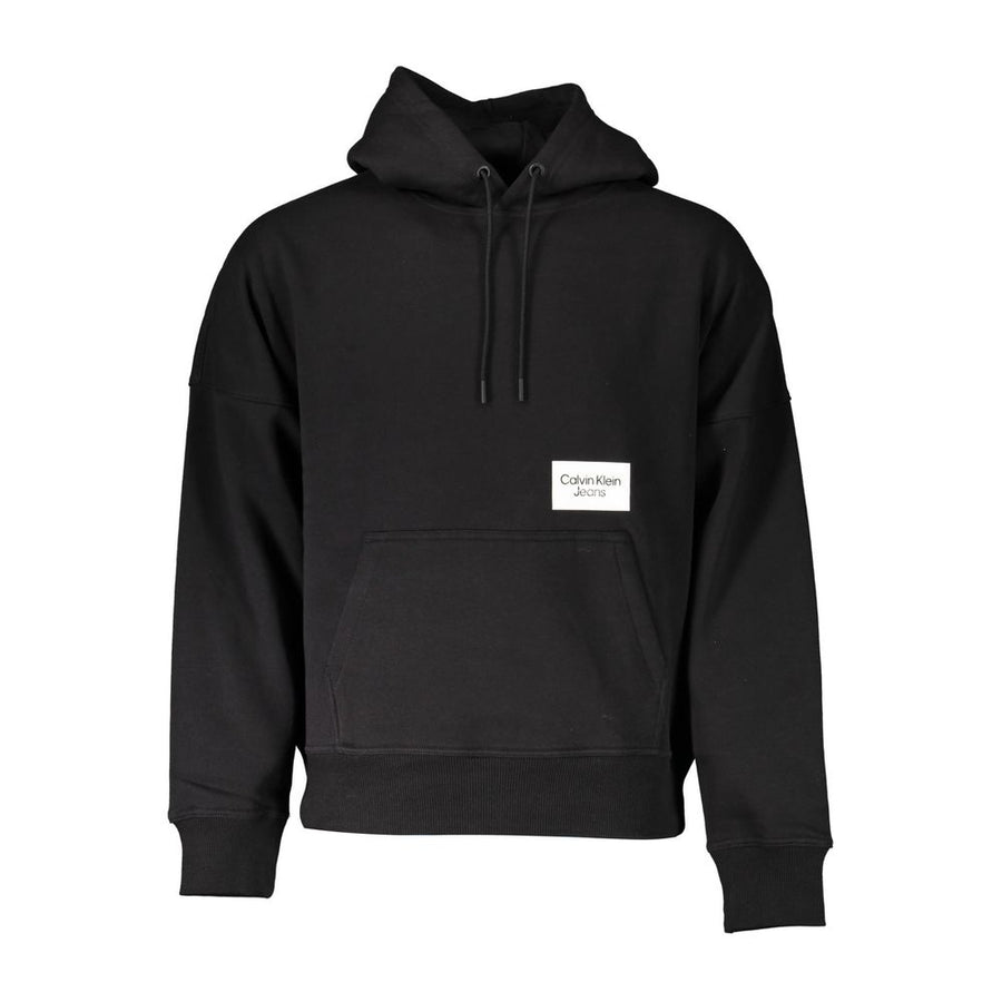 Black Cotton Men Sweatshirt