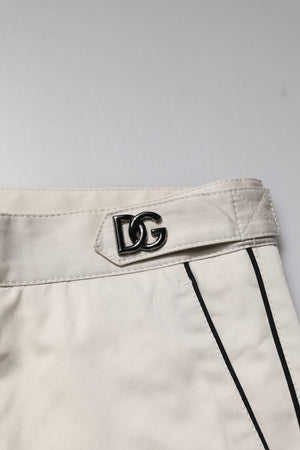Dolce & Gabbana Weißes Baumwollkleid Schlanke formelle Hose