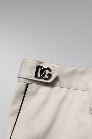 Dolce & Gabbana Weißes Baumwollkleid Schlanke formelle Hose
