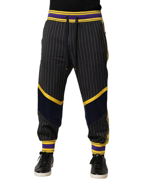 Dolce & Gabbana Mehrfarbig gestreifte Woll-Jogger-Hose