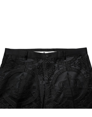 Dolce & Gabbana Schwarze Cotton DG Crown Dress Pants