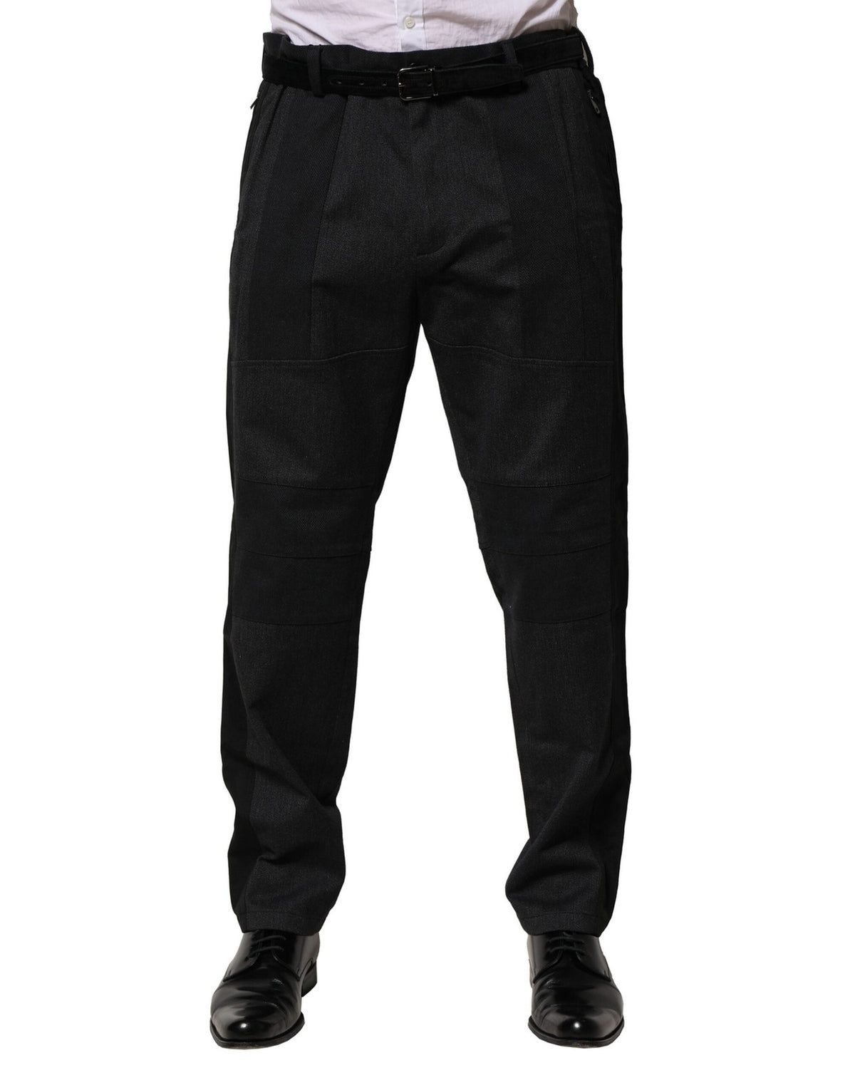 Dolce & Gabbana Schwarzes Baumwollkleid Slim Formal Pants