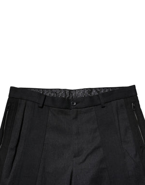 Dolce & Gabbana Schwarzes Baumwollkleid Slim Formal Pants