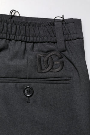 Dolce & Gabbana Schwarzes Wollkleid Slim Formal Pants