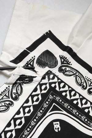 Dolce & Gabbana Weißes Bandana T-Shirt mit Rundhalsausschnitt und kurzen Ärmeln