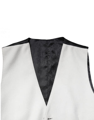Dolce & Gabbana Graue Wolle Kleid Formal Männer Weste Weste
