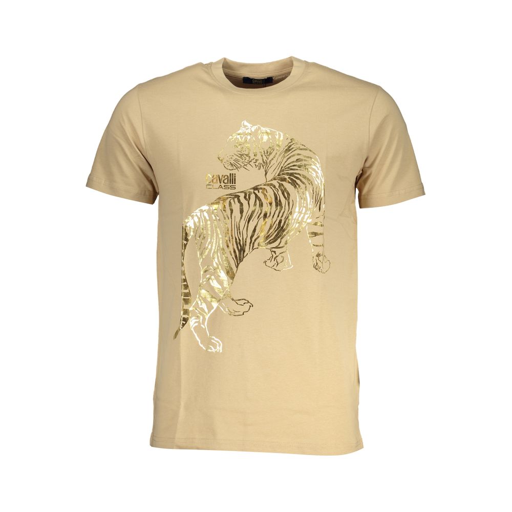 Cavalli Class Beige Baumwoll-T-Shirt für Herren