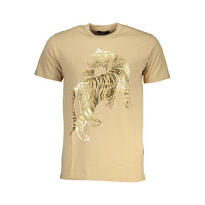 Cavalli Class Beige Baumwoll-T-Shirt für Herren
