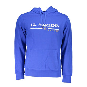 La Martina Blaues Herren-Kapuzensweatshirt aus Baumwolle