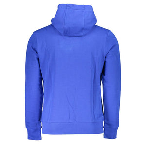 La Martina Blaues Herren-Kapuzensweatshirt aus Baumwolle