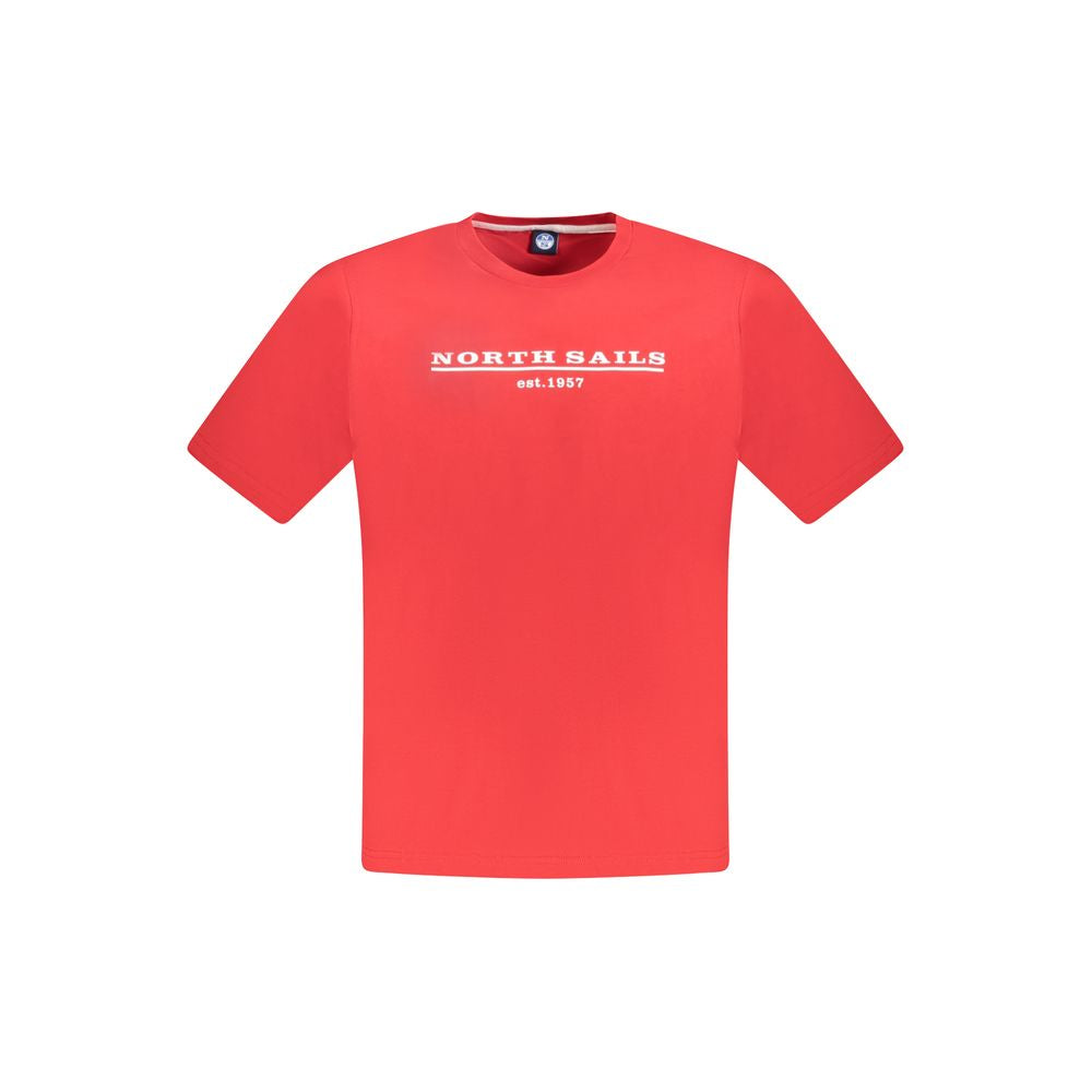 North Sails Rotes Baumwoll-T-Shirt für Herren