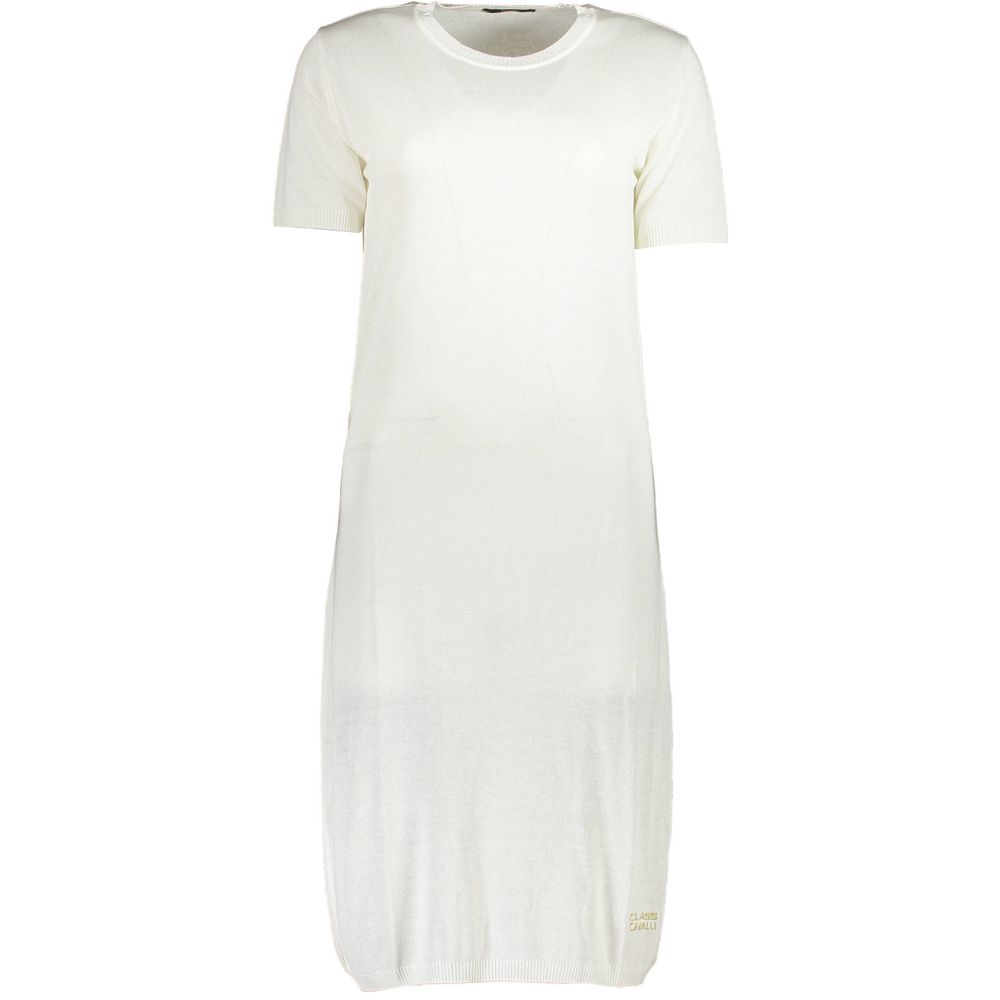 Cavalli Class Weißes Viskose-Kleid