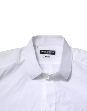 Dolce & Gabbana Weißes Langarmhemd aus Baumwolle MARTINI Formal