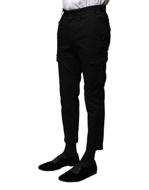 Dolce & Gabbana Schwarze Baumwolle Formal Herren Cropped Pants