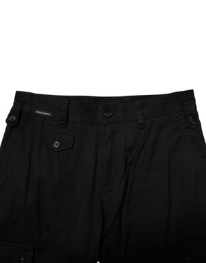 Dolce & Gabbana Schwarze Baumwolle Formal Herren Cropped Pants