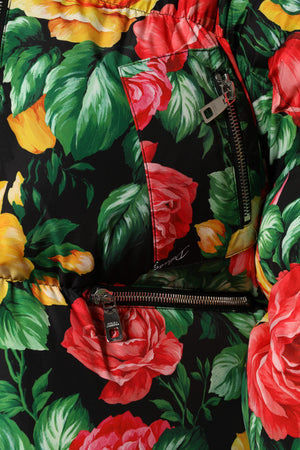 Dolce & Gabbana Multicolor Floral Pufferjacke mit Kapuze