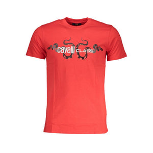 Cavalli Class Rosso Baumwoll-T-Shirt für Herren