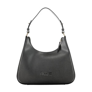 La Martina Schwarzes Leder Frauen Handtasche