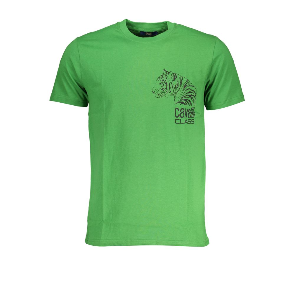 Cavalli Class Verde Baumwoll-T-Shirt für Herren
