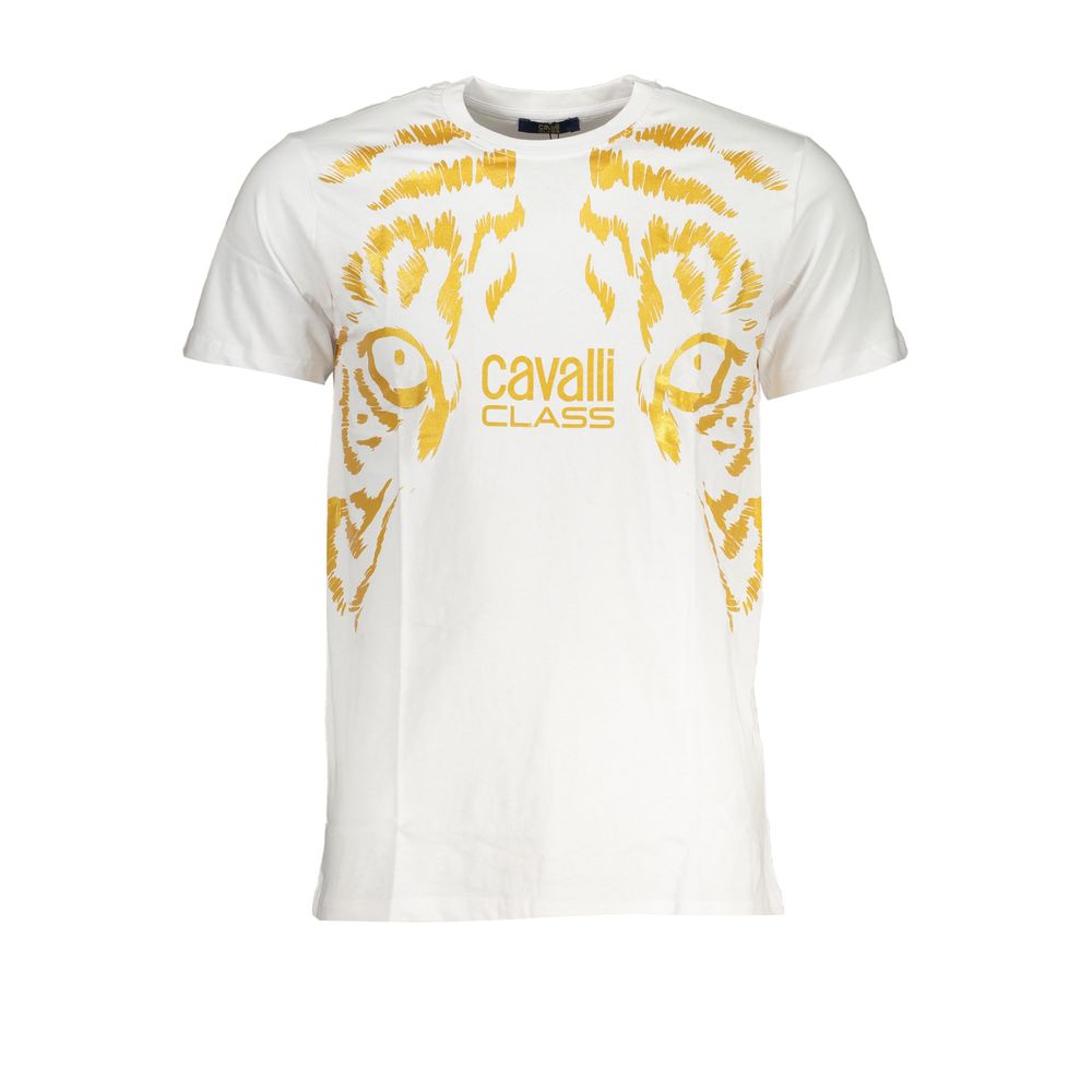 Cavalli Class Bianco Baumwoll-T-Shirt für Herren