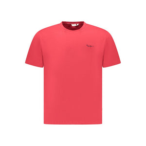 Pepe Jeans Rotes Baumwoll-T-Shirt für Herren