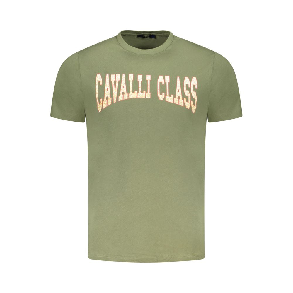 Cavalli Class Verde Baumwoll-T-Shirt für Herren