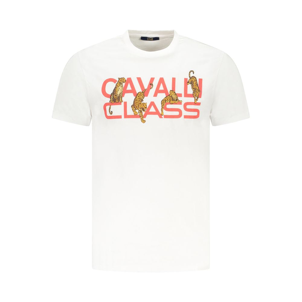 Cavalli Class Bianco Baumwoll-T-Shirt für Herren