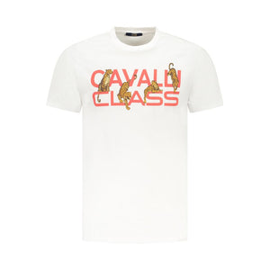 Cavalli Class Bianco Baumwoll-T-Shirt für Herren