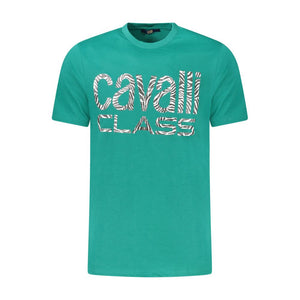 Cavalli Class Verde Baumwoll-T-Shirt für Herren