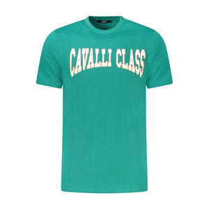 Cavalli Class Verde Baumwoll-T-Shirt für Herren