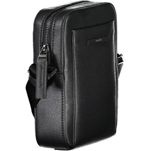 Black Polyurethane Men Shoulder Bag