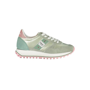 Blauer Grüner Polyester-Sneaker