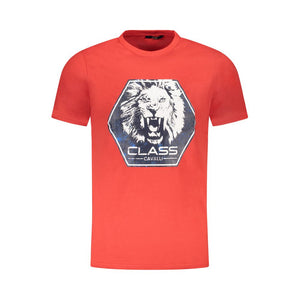 Cavalli Class Rosso Baumwoll-T-Shirt für Herren