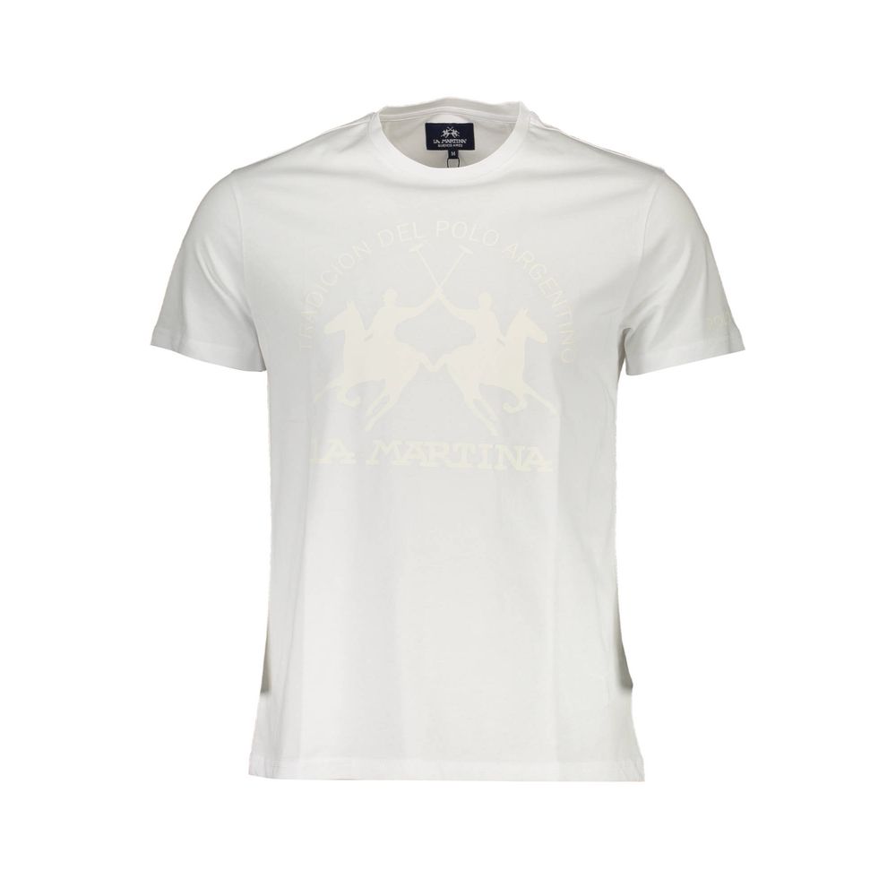 La Martina Bianco Baumwoll-T-Shirt für Herren