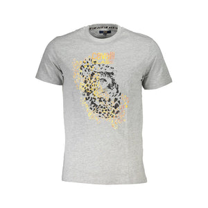 Cavalli Class Grigio Baumwoll-T-Shirt für Herren