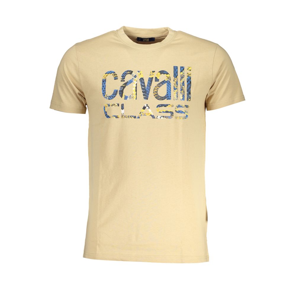 Cavalli Class Beige Baumwoll-T-Shirt für Herren