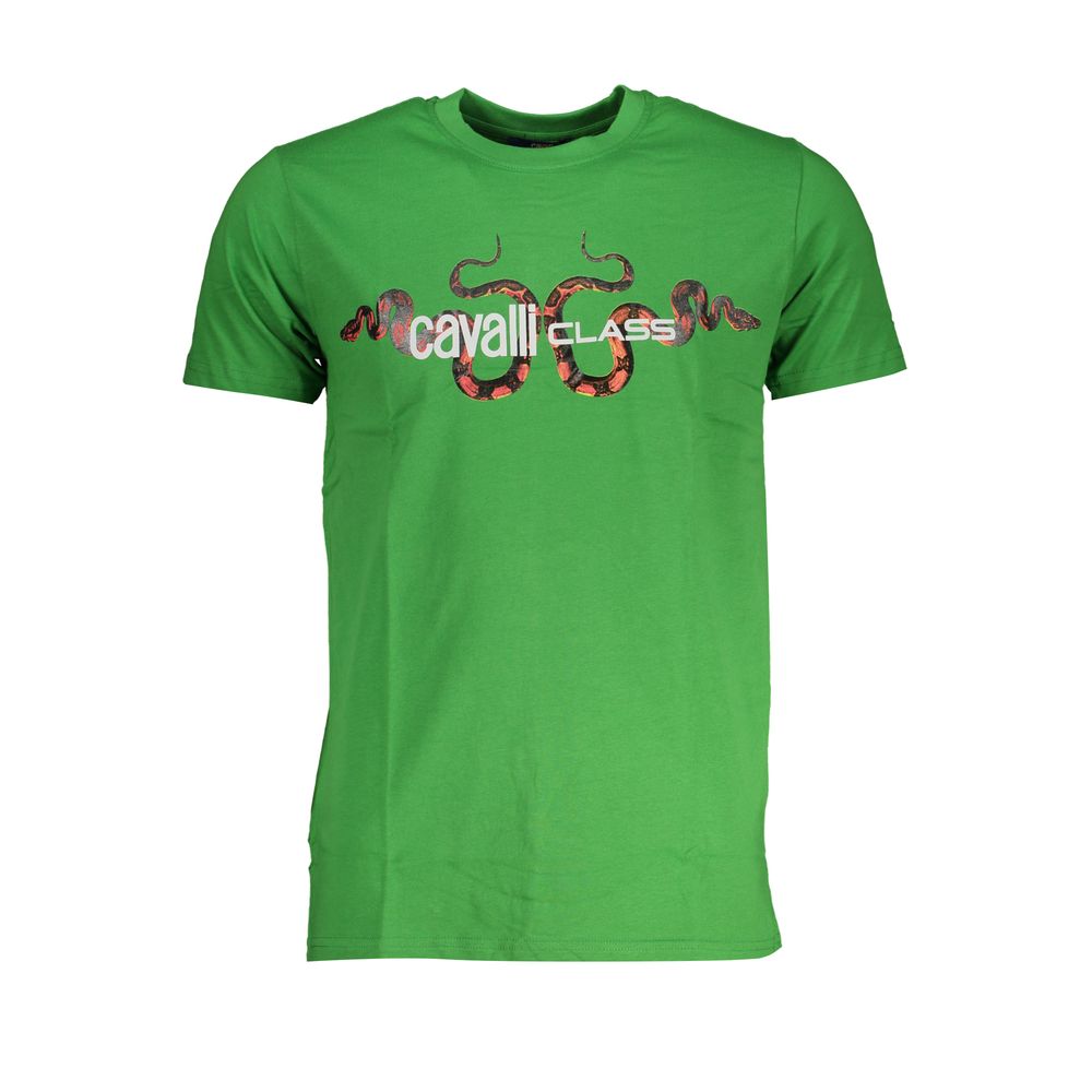 Cavalli Class Verde Baumwoll-T-Shirt für Herren