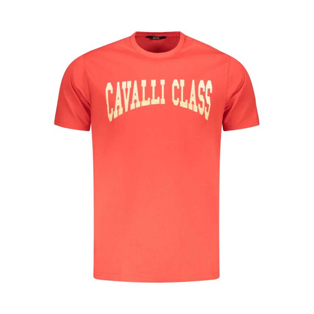 Cavalli Class Rosso Baumwoll-T-Shirt für Herren