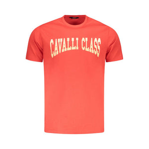 Cavalli Class Rosso Baumwoll-T-Shirt für Herren
