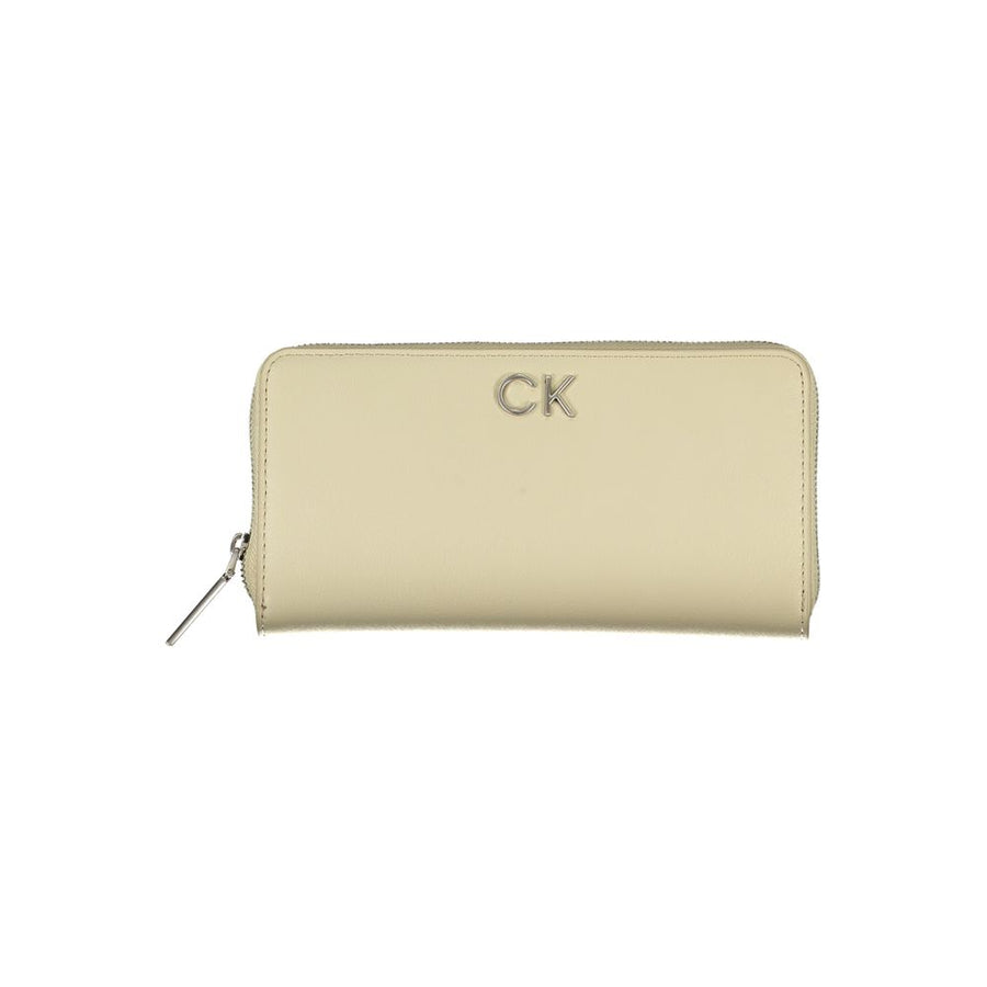 Beige Polyurethane Women Wallet