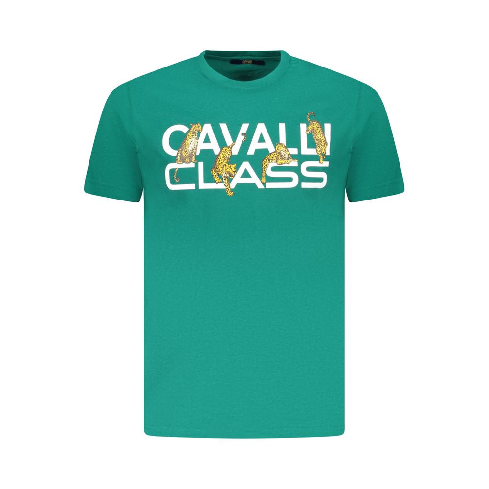 Cavalli Class Verde Baumwoll-T-Shirt für Herren