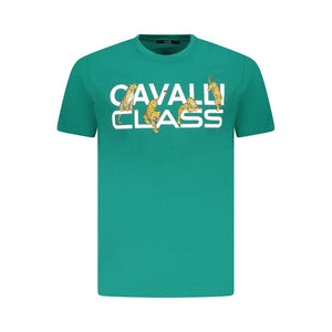 Cavalli Class Verde Baumwoll-T-Shirt für Herren