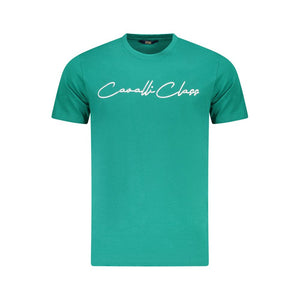 Cavalli Class Verde Baumwoll-T-Shirt für Herren