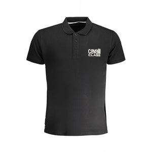 Cavalli Class Schwarzes Herren-Poloshirt aus Baumwolle