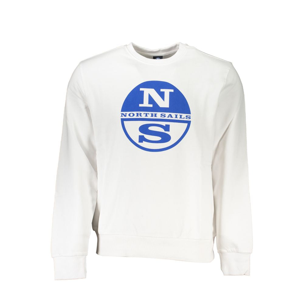 North Sails Weißes Herren-Sweatshirt aus Baumwolle