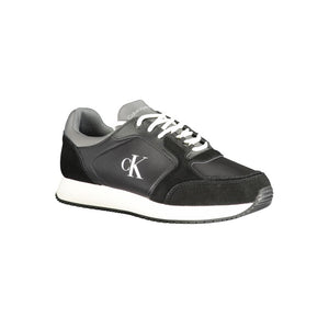 Black Polyurethane Men Sneaker