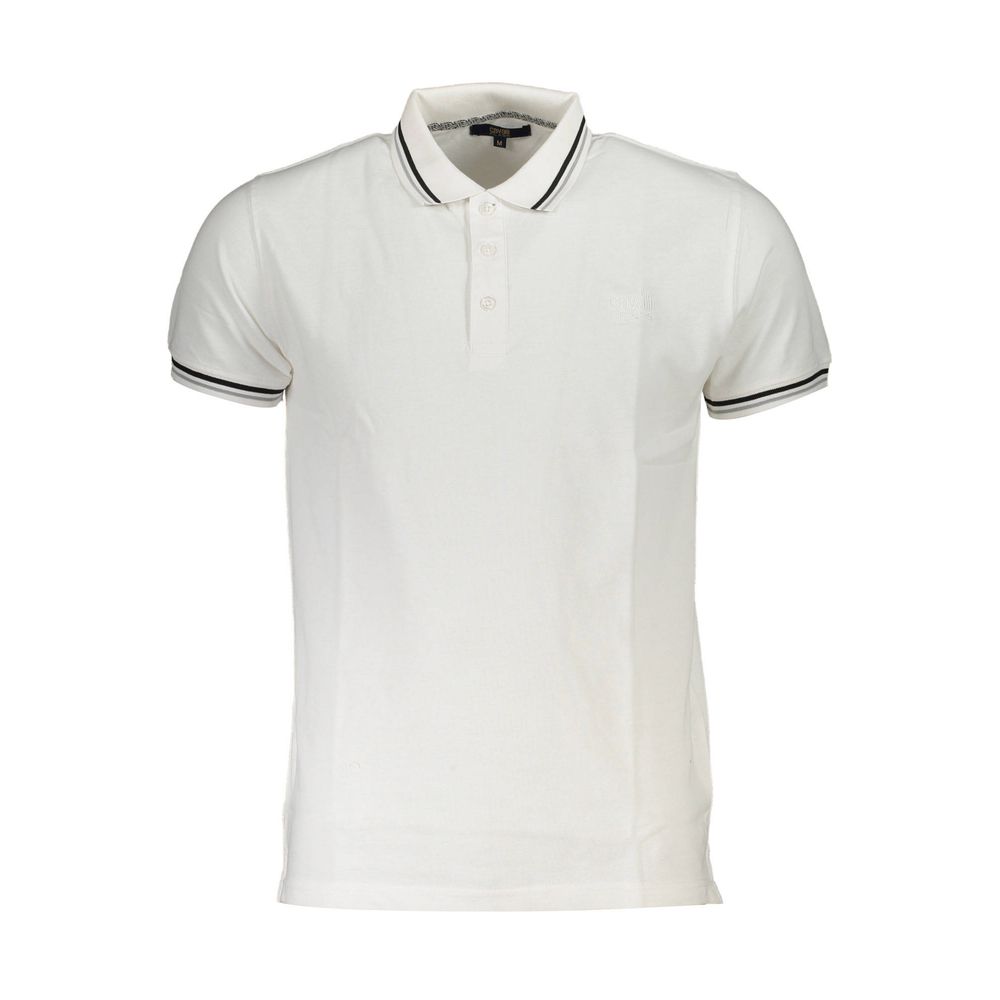 Cavalli Class Weißes Poloshirt aus Baumwolle für Herren